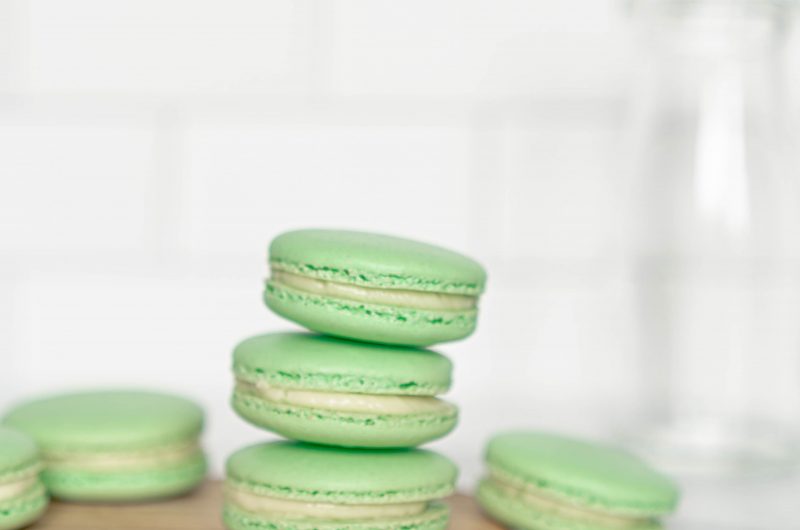Pandan Macaron with Coconut Buttercream and Palm Sugar Filling