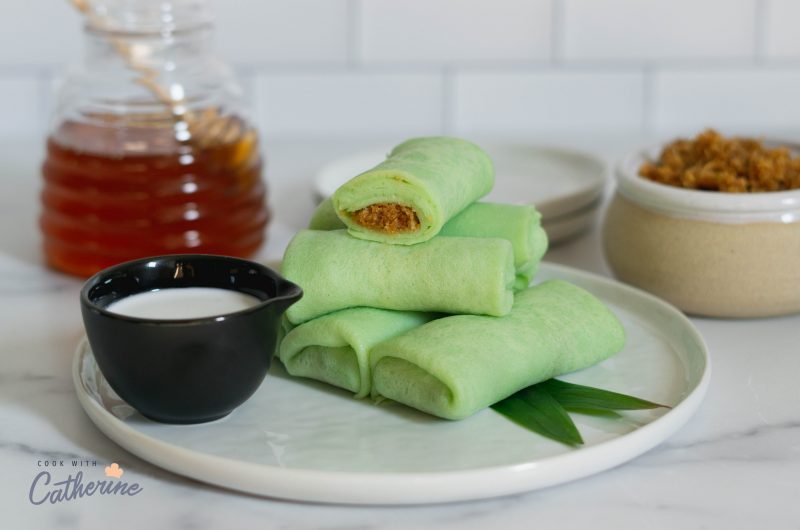 Kue Dadar Gulung - Indonesian Crepes with Coconut Filling