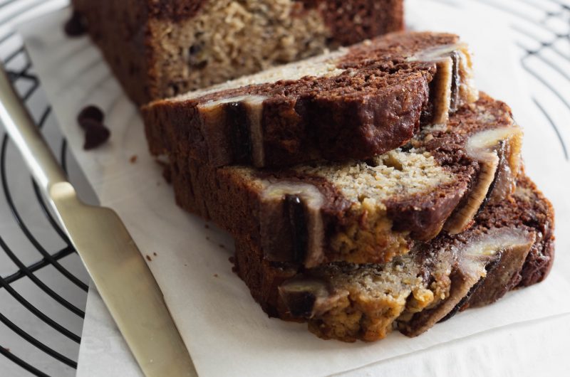 Munching with Mariyah - GOOEY CHOCOLATE MARBLE BANANA BREAD